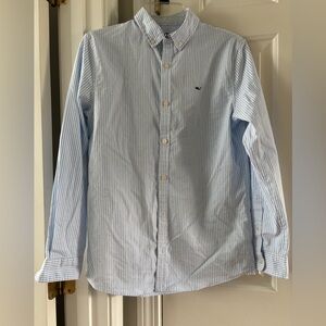 NWT Vineyard Vines Blue& White Stripe Button Down Oxford button tab collar shirt